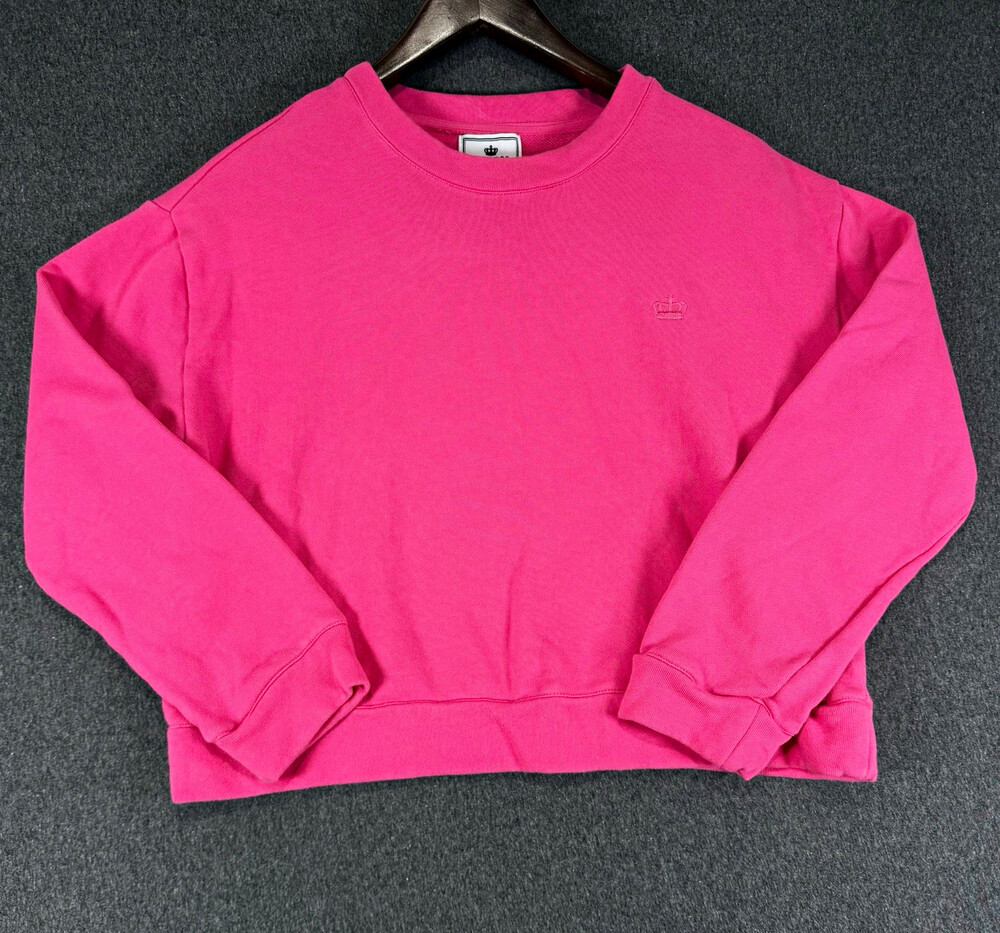 Juicy by Juicy Couture Sweatshirt Womens Medium Hot Pink Cropped Crown Logo